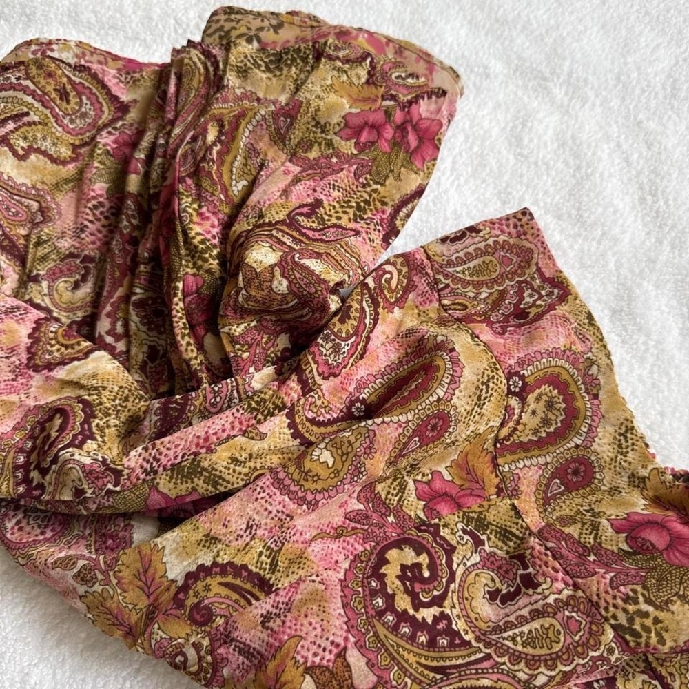 y2k cottage core fairy pink paisley skirt
